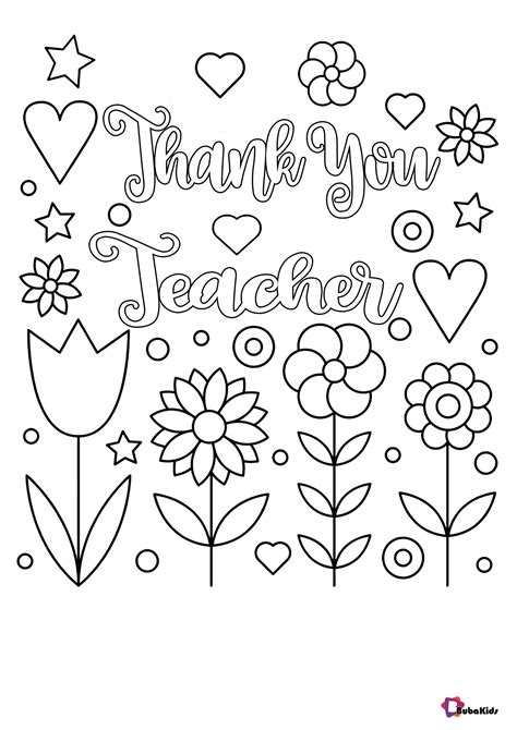 Teacher Appreciation Cards to Color