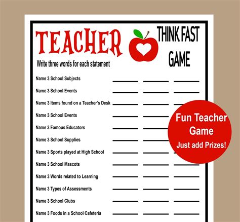 Teacher Appreciation Games