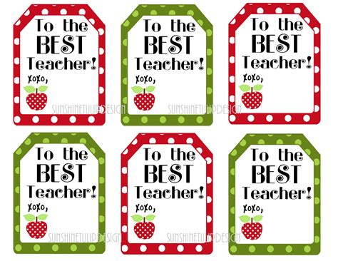 Teacher Appreciation Gift Tags