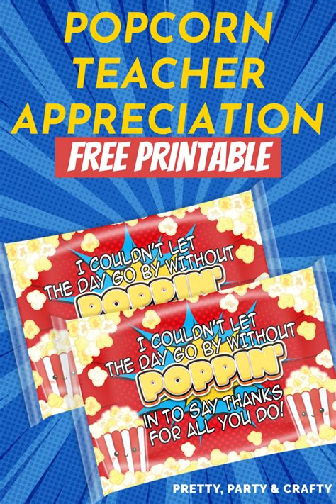 Teacher Appreciation Popcorn Printable Template