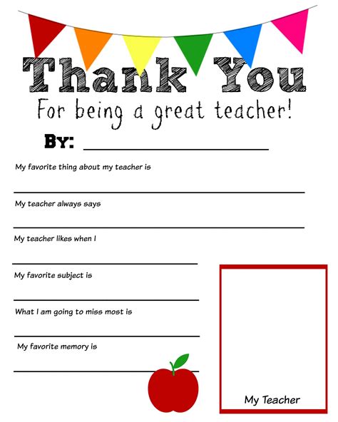 Teacher Appreciation Templates Free