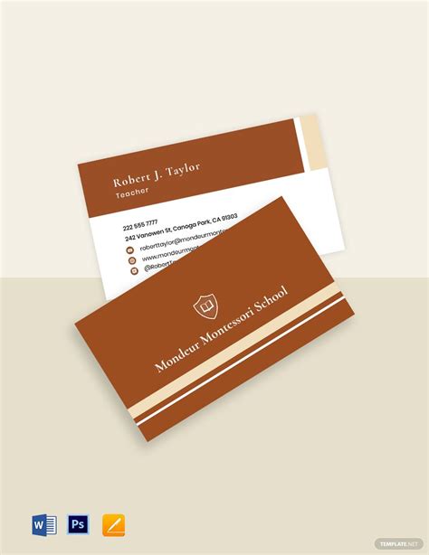 Teacher Business Card Template 1