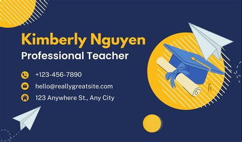 Teacher Business Card Template 4