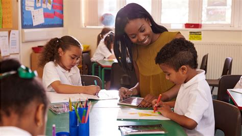 Teacher and students participating in a classroom scavenger hunt