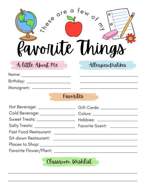 Teacher Favorite Things Free Printables for Classroom Decor