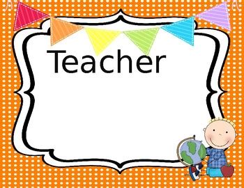 Teacher Name Tag Template with Icon