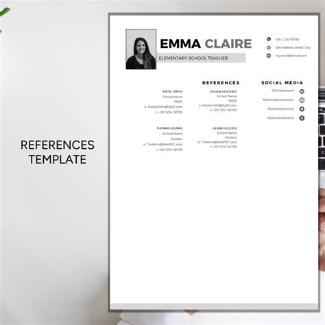 Teacher Resume Template with References