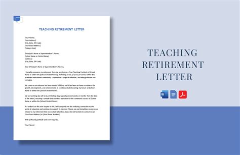 Teacher Retirement Letter Template 3