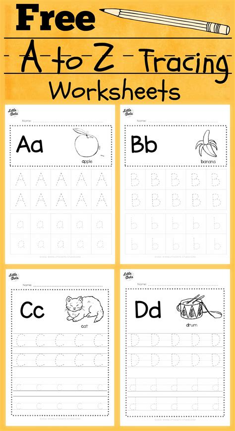 Teaching alphabet with tracing worksheets