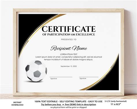 Team appreciation football certificate template