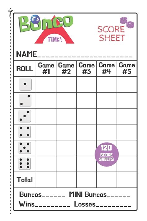 Team Bunco Score Sheet