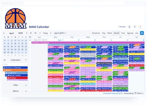 Team Calendar Template