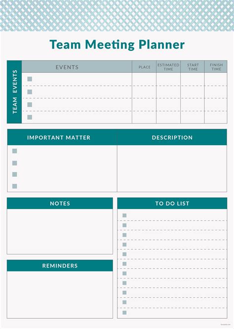 Team Meeting Template Key Elements