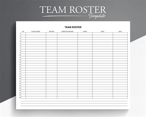 Team Roster Template