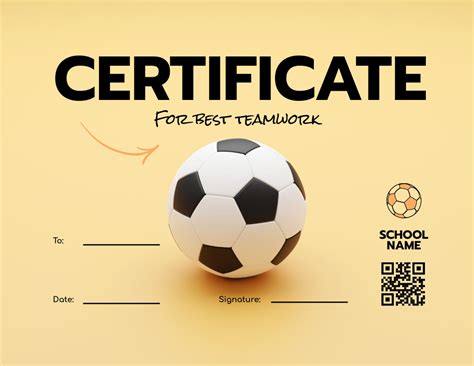 Teamwork Soccer Certificate