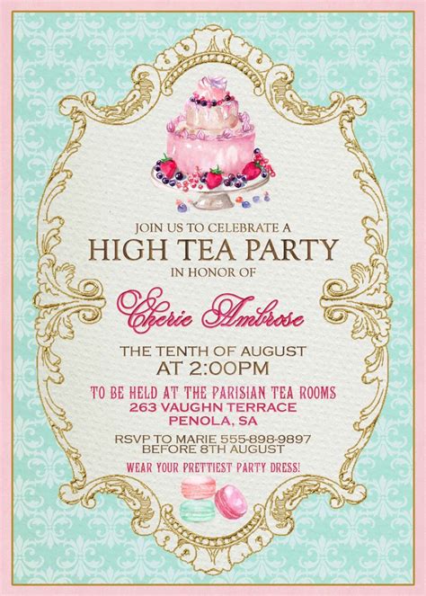 Tea Party Invitation Wording