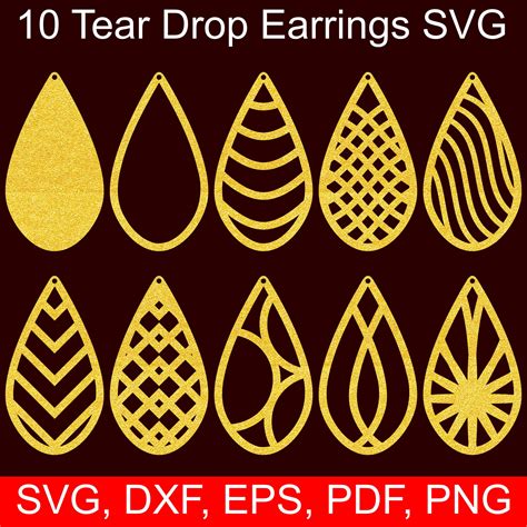 Tear drop earring template inspiration 10