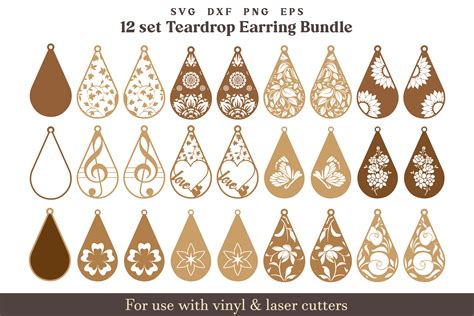 Tear drop earring template inspiration 2