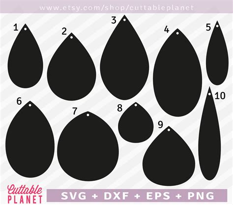 Tear drop earring template inspiration 5