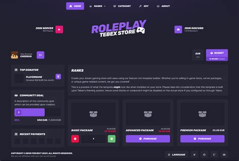 Tebex Store Templates