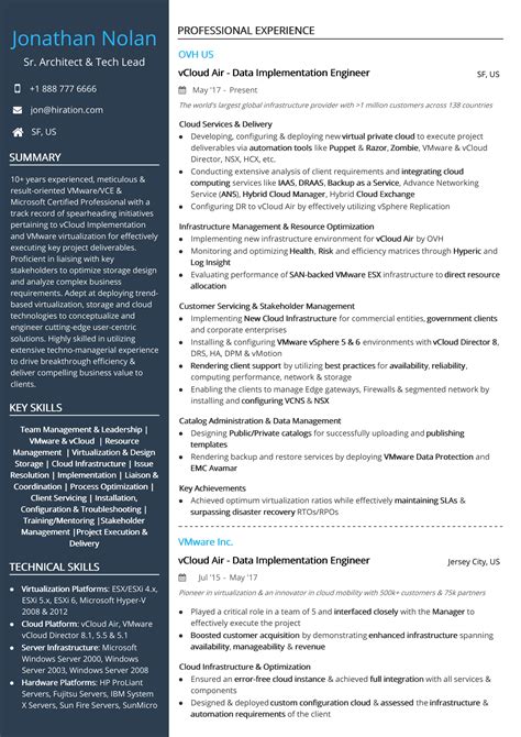 Technical Senior Resume Template