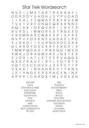 Techno Trek Word Search