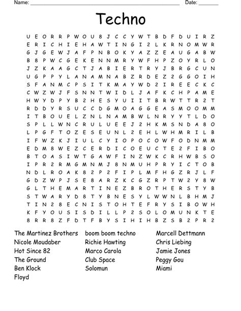 Techno Word Search