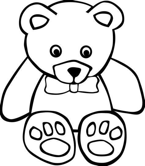 A teddy bear coloring page for toddlers