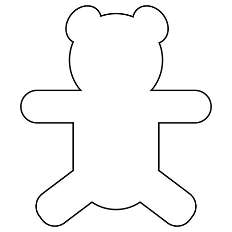 Teddy Bear Cut Out Template For Kids