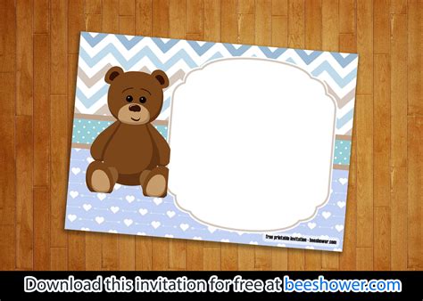 teddy bear invitation template