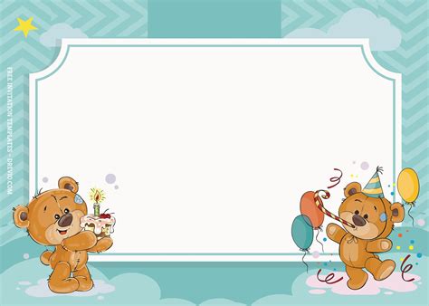 Teddy bear invitation template 7