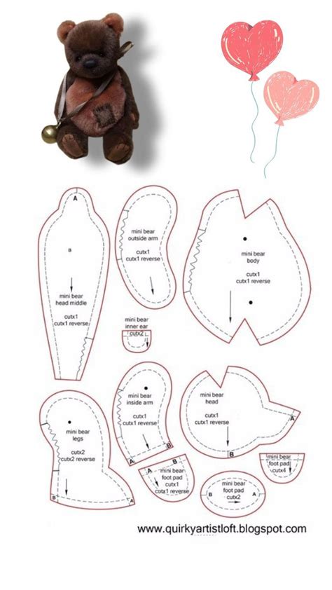 Teddy Bear Sewing Pattern 8