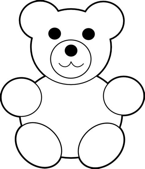 Teddy Bear Template For Kids With Glitter And Stickers