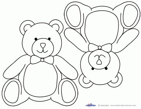 Teddy Bear Template For Kids With Ribbons