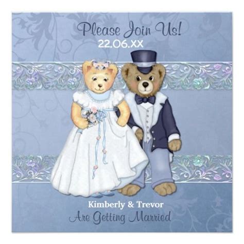 Teddy bear wedding invitation