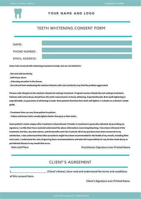 Teeth Whitening Consent Form