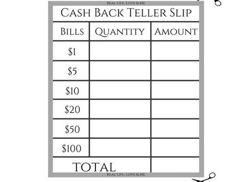 Teller Slip Template Word