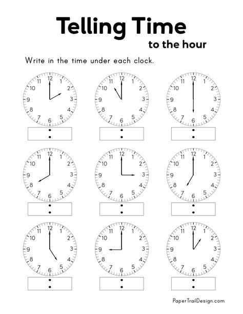 A telling time printable for kids