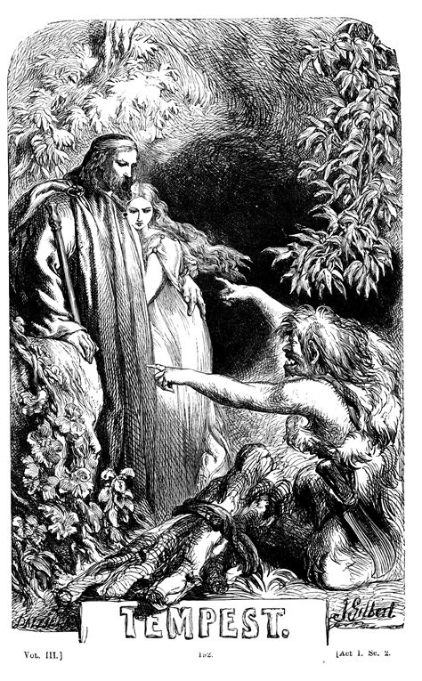 An illustration of Prospero and Miranda