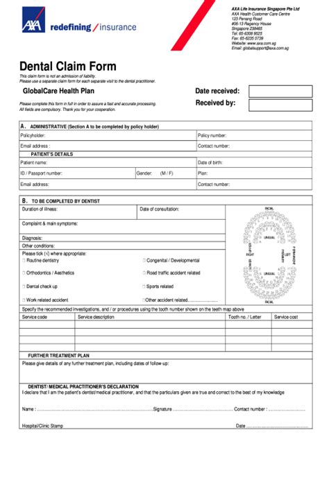 Template Dental Claim Form 1