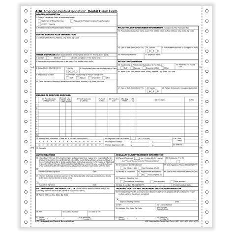 Template Dental Claim Form 2