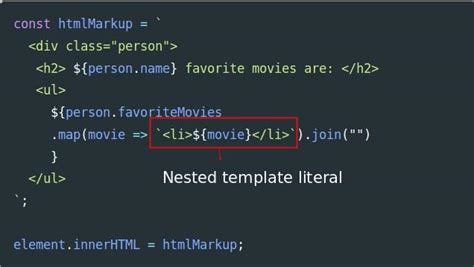 Template Literals Example 2