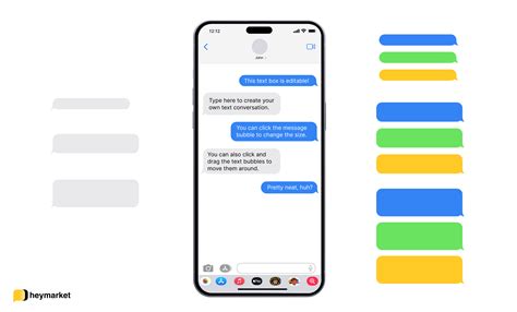 Templates for texting on a phone screen