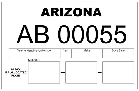 Temporary Car Tag Template Layout 5