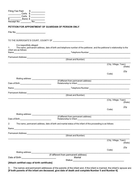 Temporary Guardianship Form Fillable