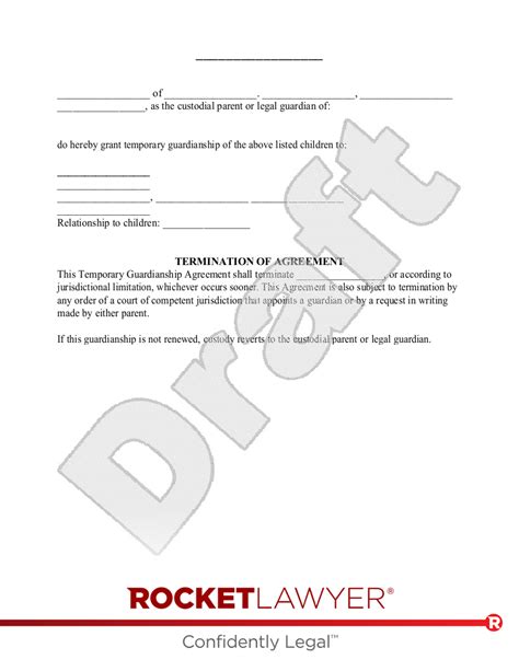 Temporary Guardianship Order Template