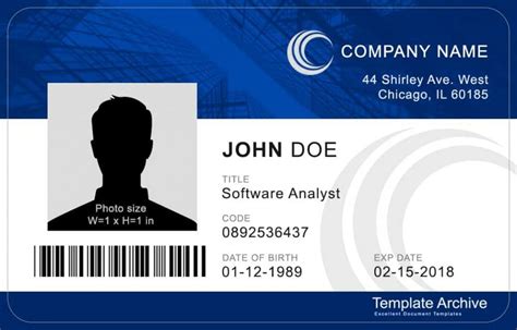 Temporary ID Badge Template