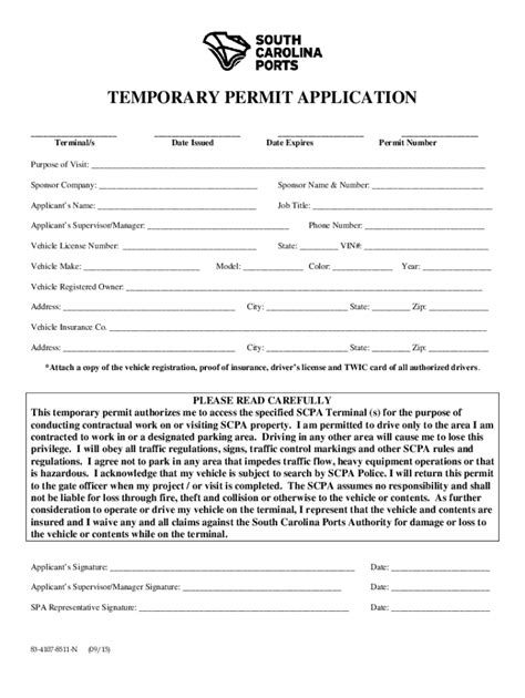 Description of Temporary License Application