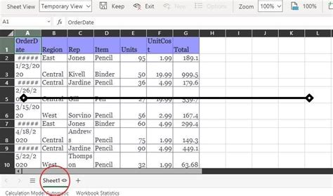 Temporary sheet view benefits