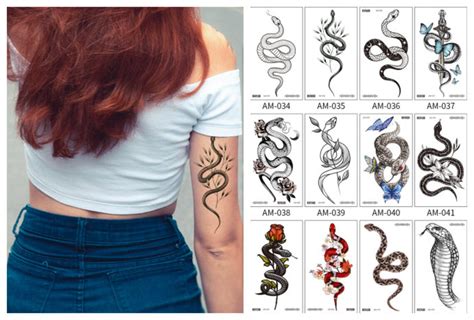 Temporary snake tattoos